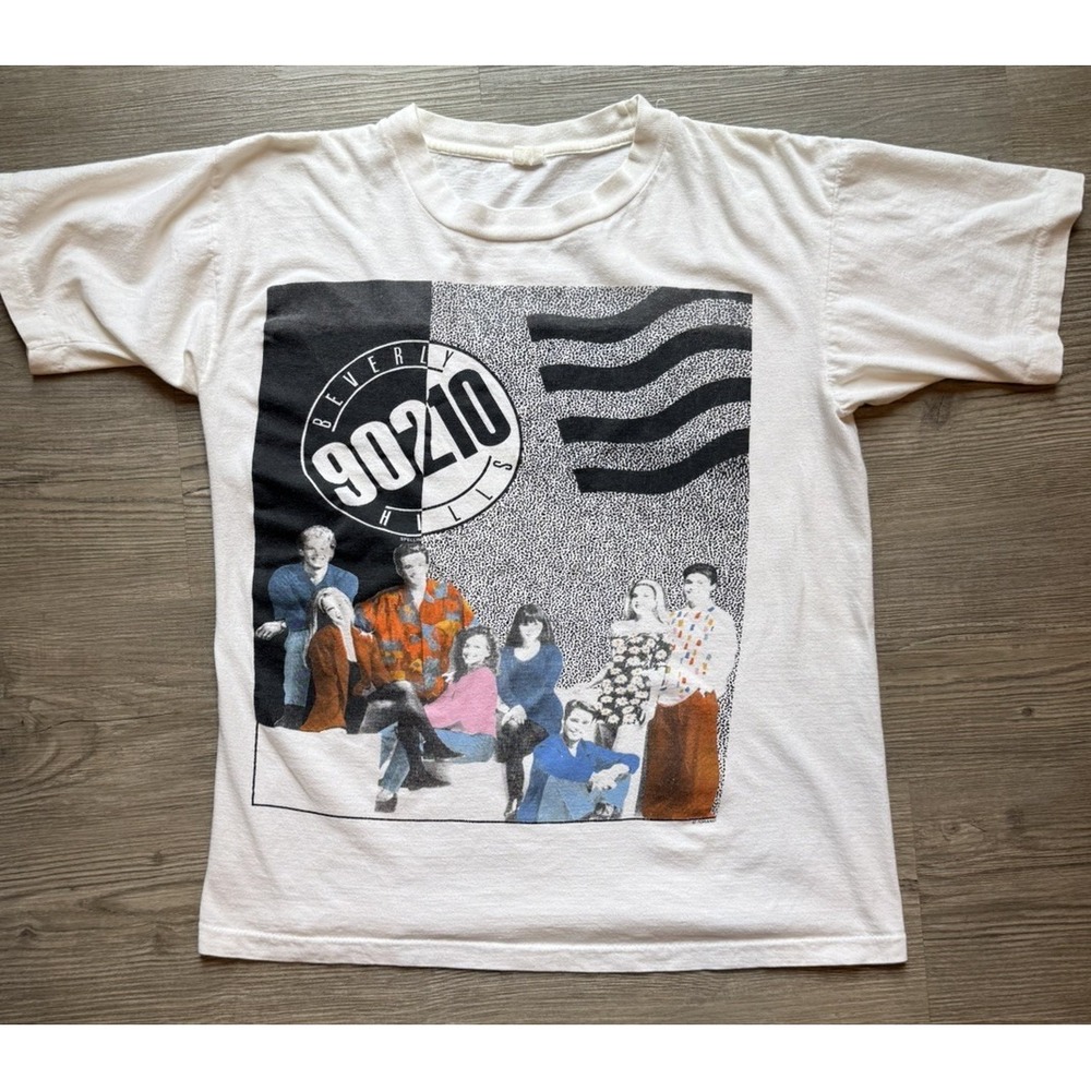 Vintage 90s Beverly Hills 90210 Full Cast Shirt Single Stitch Tee Shirt size M